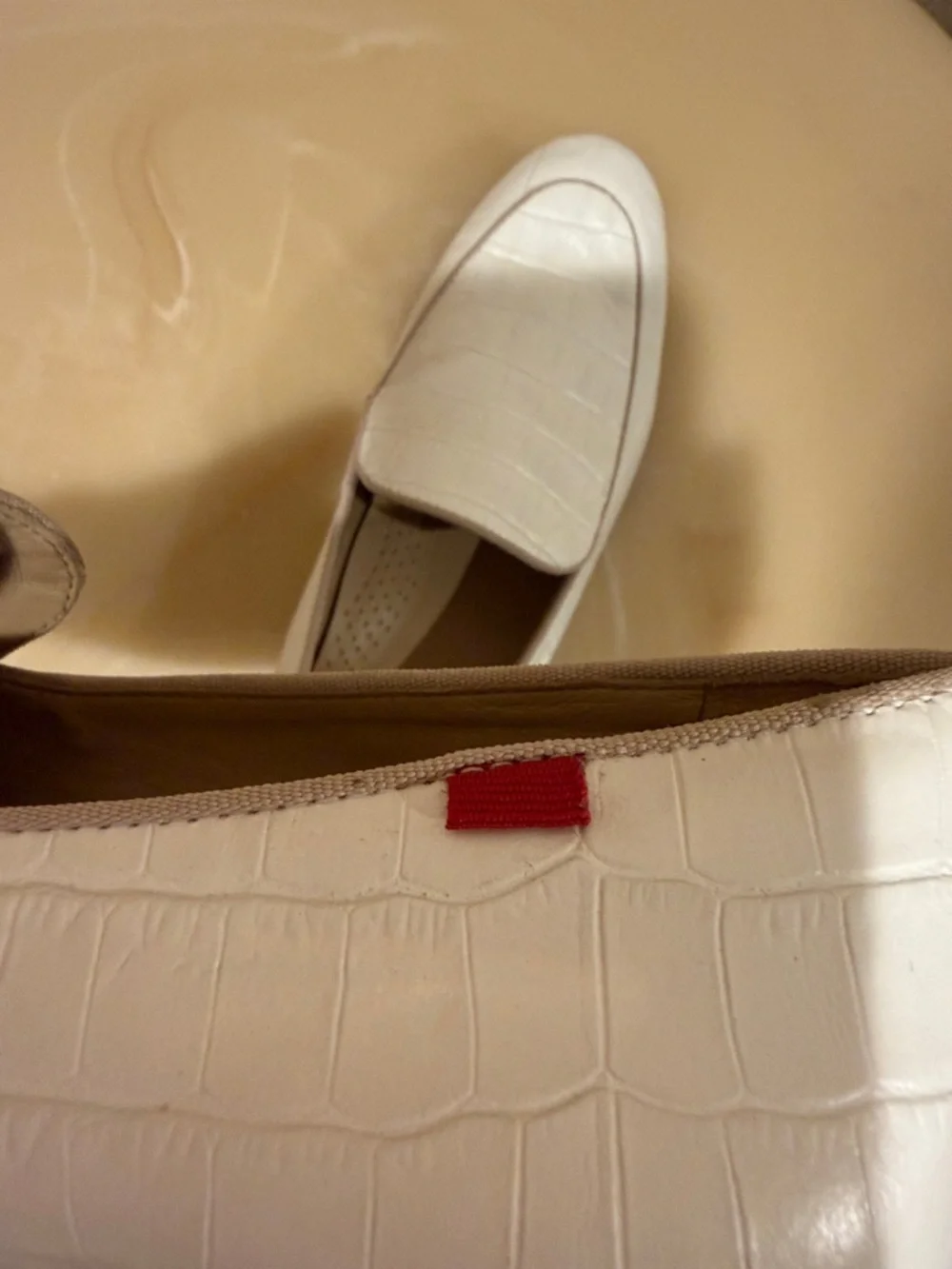 MARC JOSEPH NEW YORK Women 8 White Croc Leather Loafers Flats Handcrafted Brazil - Picture 7 of 9